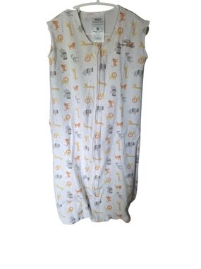 6- 12 Month HALO SleepSack Cotton Sleep Bag - White with Yellow & Gray Safari